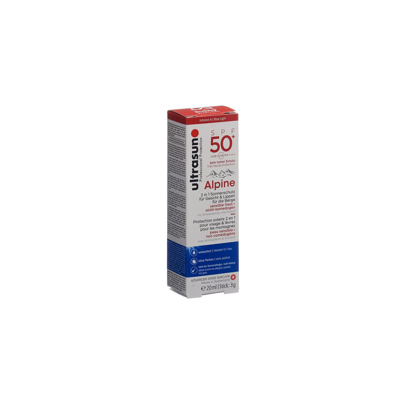 Ultrasun - Alpine SPF50+, 20 ml + 3 g
